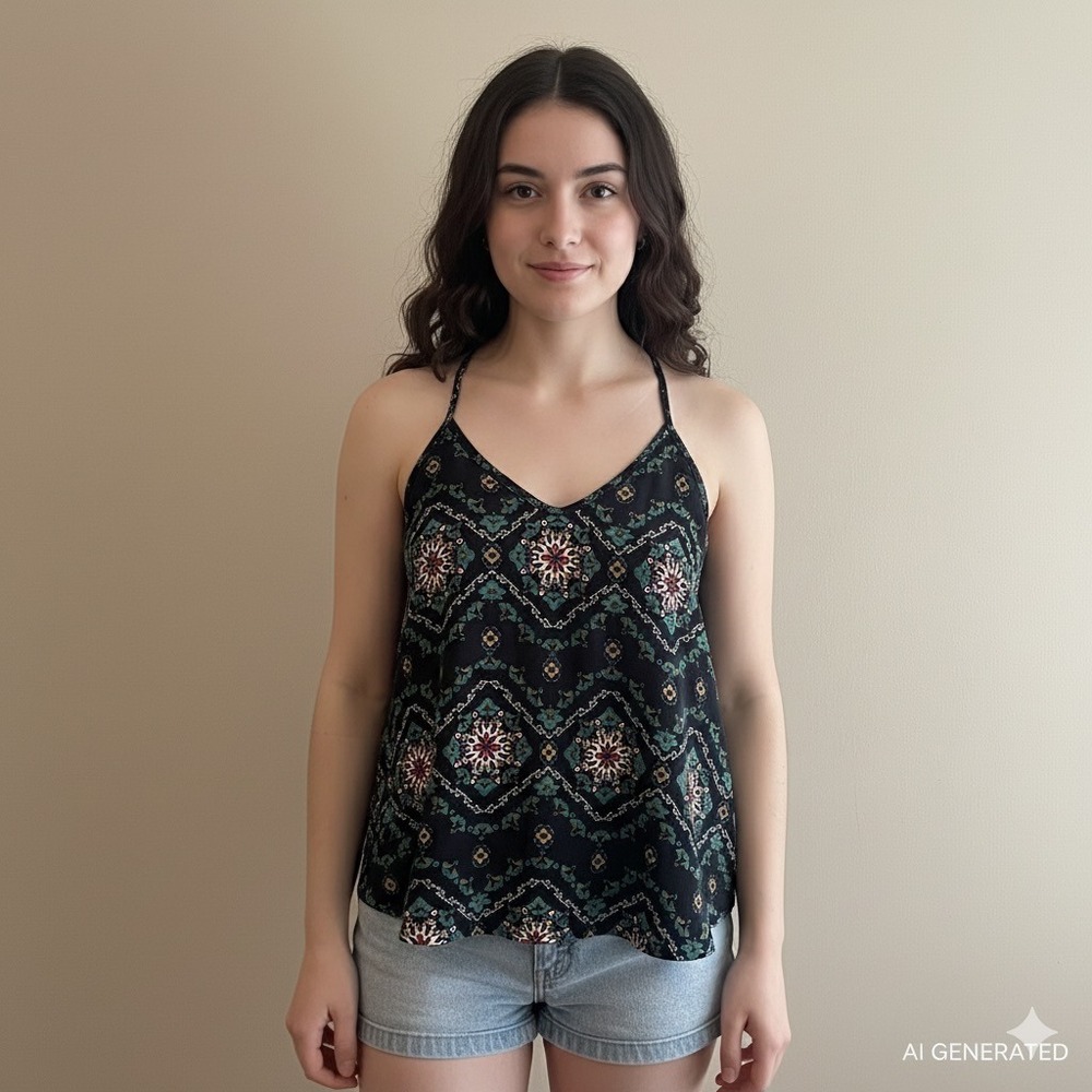 Hollister Women's‎ Medium Multi Coloured Camisole Y Back Top India